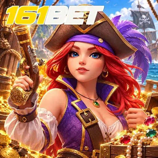 161BET — ilustração de uma pirata com mapa do tesouro